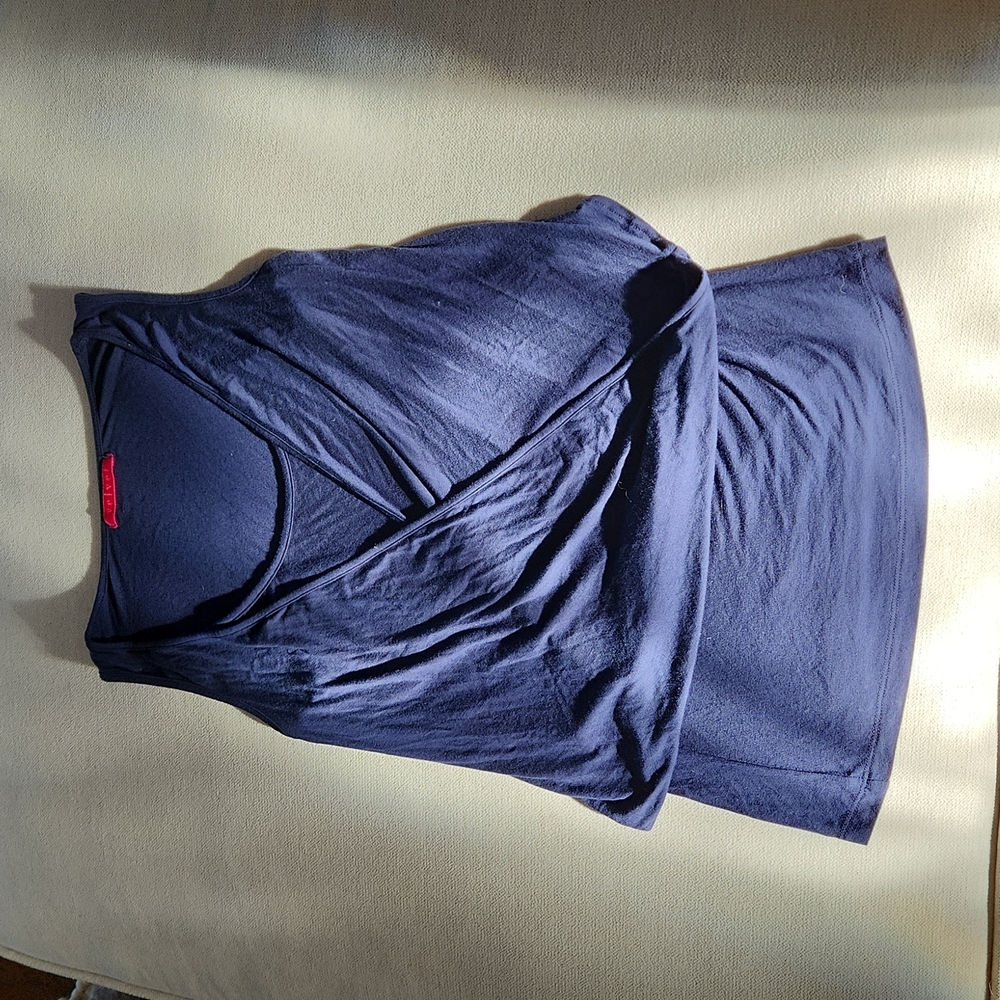 Velvet Two Layer Drape Front Tank Top Small